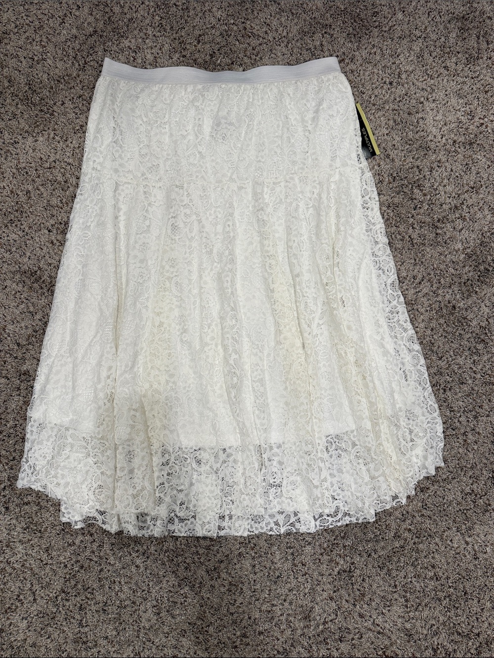 Multiples Ivory Lace A-Line Midi Skirt
